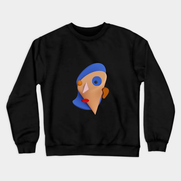 deconstructed face woman Crewneck Sweatshirt by jennifearbelly